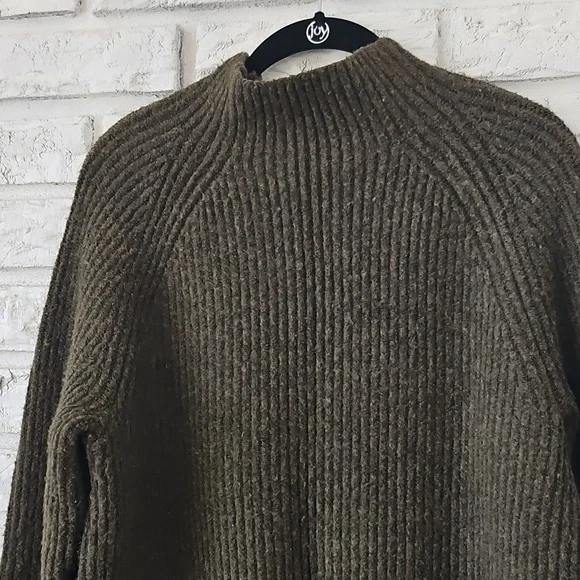 Madewell Northfield Mockneck Pullover Sweater in Green H3339 Women's Size LARGE - Picture 5 of 7